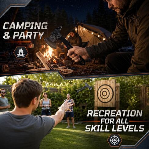 3 Pack Throwing Axe Set, Full Tang Stainless Steel Throwing Tomahawk Throwing Hatchet, 3 Pack Throwing Knives Set with Bottle Opener and Nylon Sheath for Backyard Recreation and Competition in Saudi Arabia