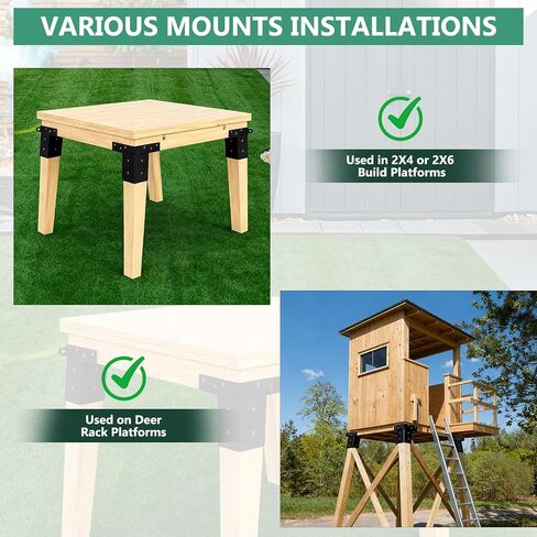 Deer Stand Brackets 4x4, 4 Pcs Outdoor 4x4 Compound Angle Brackets for Deer Blind Brackets, Outdoor Platforms Bracket, Shooting Shacks, Observation Decks and Tree Houses in Saudi Arabia