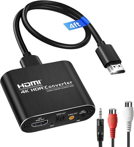 avedio links HDMI eARC/ARC Audio Extractor 4K@60Hz, HDMI to Optical Toslink SPDIF & 3.5mm AUX Stereo Audio Converter Splitter, HDCP 2.2, PCM/DTS 5.1 in Kuwait