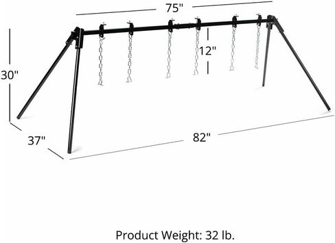 TITAN GREAT OUTDOORS AR500 حامل هدف فولاذي ثلاثي غونغ، ارتفاع قابل للتعديل مع دعامة وسلاسل، إعداد سهل لتعليق الأهداف أو أكياس الرماية in Kuwait