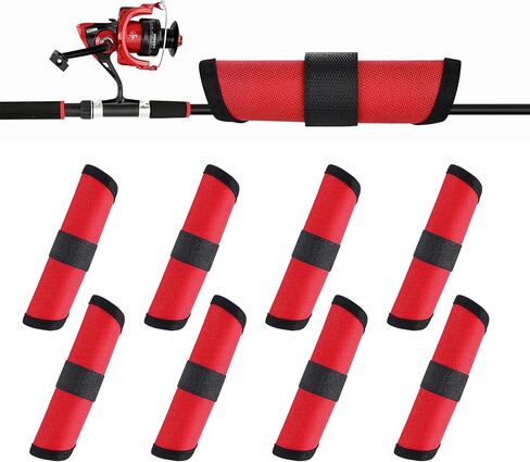 Fishing Hook Covers, 5.9 Inch Fishing Lure Covers, Lure Shield, Tackle Wraps for Most Fishing Rods，Roll Up Fishing Lure Wraps to Keep Fishermen Fishing Safe for Fishing Rod (Red) in Saudi Arabia