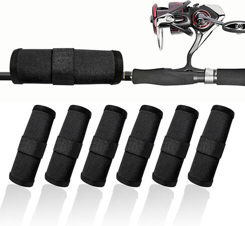Fishing Hook Covers, 5.9 Inch Lure Shield, Tackle Wraps for Most Fishing Rods，Roll Up Fishing Lure Wraps to Keep Fishermen Fishing Safe for Fishing Rod (Black) in Saudi Arabia