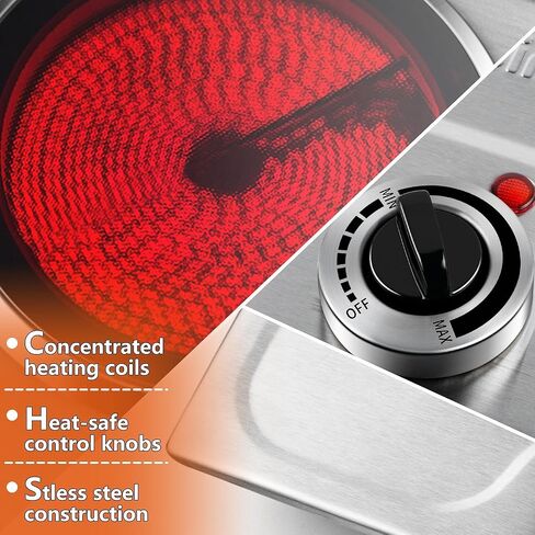 CUSIMAX Hot Plate,1800W Triple Infrared Burner, Independent Temperature Control,Electric Stove Can Simultaneously Cook Three Dishes,Compatible for All Cookware,Stainless Steel for Easy Cleaning in Saudi Arabia