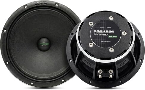 Deaf Bonce Apocalypse AP-M61AN Hybrid | 6.5" Neodymium-Ferrite Mid-Range Car Speakers (Pair) – 180W RMS, 360W Max, 101 dB SPL, CCAW Coil, Aluminum Frame in Saudi Arabia