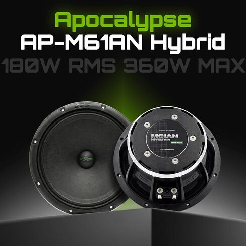 Deaf Bonce Apocalypse AP-M61AN Hybrid | 6.5" Neodymium-Ferrite Mid-Range Car Speakers (Pair) – 180W RMS, 360W Max, 101 dB SPL, CCAW Coil, Aluminum Frame in Saudi Arabia