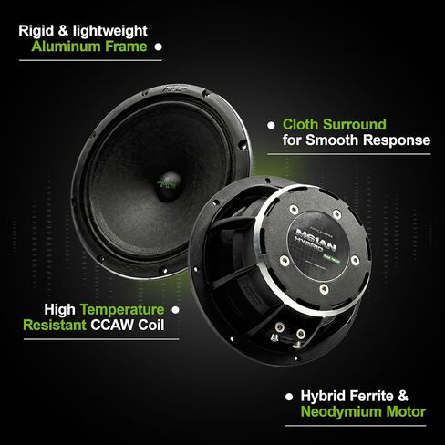 Deaf Bonce Apocalypse AP-M61AN Hybrid | 6.5" Neodymium-Ferrite Mid-Range Car Speakers (Pair) – 180W RMS, 360W Max, 101 dB SPL, CCAW Coil, Aluminum Frame in Saudi Arabia