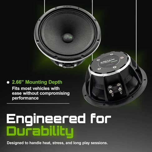 Deaf Bonce Apocalypse AP-M61AN Hybrid | 6.5" Neodymium-Ferrite Mid-Range Car Speakers (Pair) – 180W RMS, 360W Max, 101 dB SPL, CCAW Coil, Aluminum Frame in Saudi Arabia