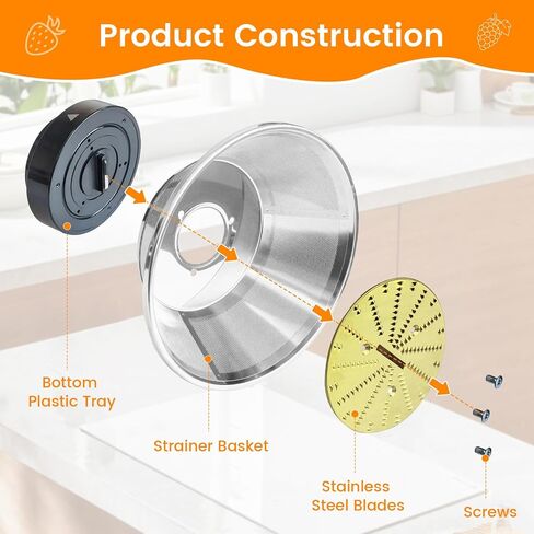 BR-3 Mesh Filter Basket Compatible with breville Juice Models BJE820XL/17, BJE510XL/45, 800JEXL Juicers, Blender Basket Assembly - Ready to Use Mesh Bowl, Upgraded Titanium-coated Blades and Base in Saudi Arabia