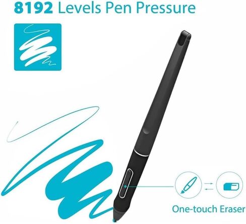 قلم PW507 خالي من البطارية متوافق مع شاشة رسم الرسومات Kamvas Pro 12 وKamvas Pro 13 وKamvas Pro 16 وKamvas 16 وKamvas 20 | قلم رقمي بديل متوافق مع Huion Kamvas Pro 12، Pro 13، Pro 16، Kamvas 16، Kamvas 20 Graphic Monito in Kuwait