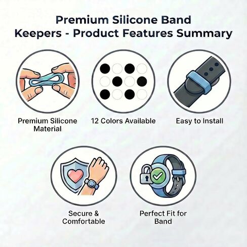 Brio Supply 12 Pack Band Keeper Compatible with Disney MagicBand 2.0 & Plus, Silicone Fastener Rings Security Loop Holder, Magic Band Locks Clips Accessories for Smart Watch Strap (Black & White) in Saudi Arabia