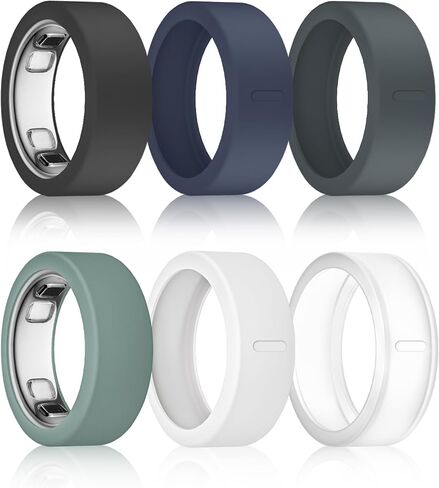 6 Pack Ring Cover Compatible with Oura Ring 5 | Anti-Scratch Silicone Smart Ring Protector Case with Alignment Mark, Oura Ring 5 Accessories for Men Women in Kuwait