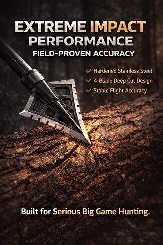 MCEG INC Crossbow Broadheads 100 to 125 Grain Adjustable — 4 Fixed Blade Stainless Steel Hunting Tips, Practice & Hunt Dual-Purpose, 8-32 Universal Thread, 3-Pack with Protective Case in Saudi Arabia