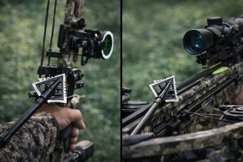 MCEG INC Crossbow Broadheads 100 to 125 Grain Adjustable — 4 Fixed Blade Stainless Steel Hunting Tips, Practice & Hunt Dual-Purpose, 8-32 Universal Thread, 3-Pack with Protective Case in Saudi Arabia