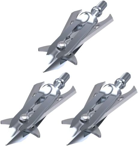 RAVIN Mechanical Broadheads 100 Grain - Crossbow Broadheads with 2-Inch Cut, Internal Spring Clip System, 500 FPS Rated – Titanium, Steel & Aluminum Options for Crossbow Bolts (3-Pack) in Saudi Arabia