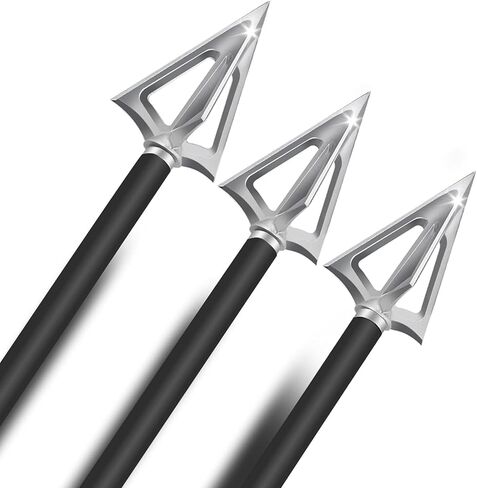 6 Pack Hunting Broadhead 100 Grain 420 Stainless Steel Fixed Blade Broadhead Archery Arrow Tips Crossbow Broadheads for Crossbow and Compound Bow in Saudi Arabia