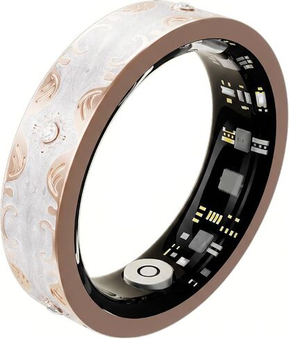 Smart Ring for Women, Sleep Tracker and Health Ring with Heart Rate, SpO2, HRV, Multi-Sport Tracking, IP68 Waterproof, Jewelry-Inspired Design, No Subscription, for iOS and Android (White, 9#) in Saudi Arabia