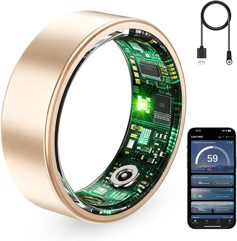 Smart Ring for Women & Men, Fitness Tracker with Heart Rate Monitor, HRV & Sleep Tracking. No Subscription Required. Health & Activity Ring Compatible with Android & iOS (Rose Gold, 8) in Saudi Arabia