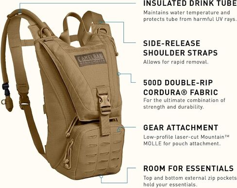 CamelBak Ambush Tactical Hydration Backpack, Low‑Profile MOLLE Design with 100oz Mil‑Spec Crux Reservoir in Saudi Arabia