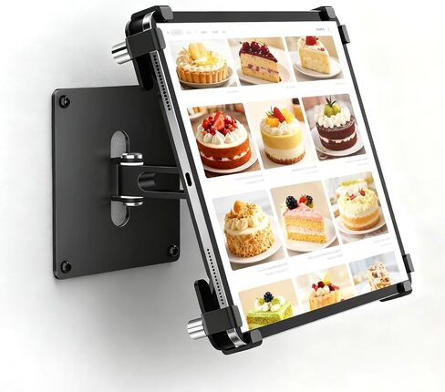 Anti-Theft Tablet Wall Mount, 360° Rotatable Lockable Aluminum Bracket with Carbon Steel Base, Secure Kiosk Holder Fits 9.7-13 Inch Touchscreen Tablets for Retail Office Commercial Use, Black in Saudi Arabia