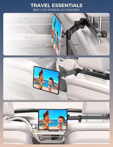 OHLPRO Car Headrest Tablet Holder, iPad Holder for Back Seat with Foldable Telescopic Arm, Magnetic Mount with MagSafe Compatibility for Phones, Fits iPad, Tablet, Road Trip Essentials for Kids in Saudi Arabia