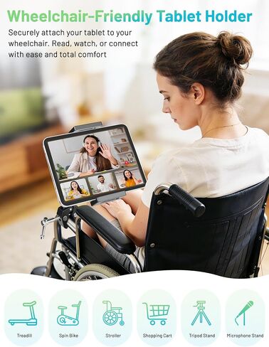 iPad Holder for Mic Stand, Side Mount iPad Music Stand Holder for Microphone, 360° Swivel Tilt Adjustable Mic Tablet Stand for 4.7-12.9" iPad Pro Galaxy Tabs in Saudi Arabia