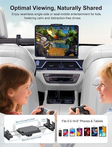PLDHPRO Tablet Holder for Car Headrest Mount iPad Backseat Foldable Back Seat Stand Compatible 5.5-14.6'' Phones Tablets, Road Travel Essentials for Kids Accessories in Saudi Arabia