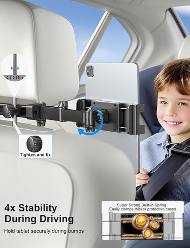 PLDHPRO Tablet Holder for Car Headrest Mount iPad Backseat Foldable Back Seat Stand Compatible 5.5-14.6'' Phones Tablets, Road Travel Essentials for Kids Accessories in Saudi Arabia