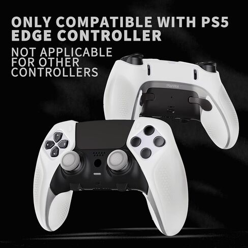 PlayVital Ninja Edition Glow in Dark Half-Covered Silicone Cover for ps5 Edge Wireless Controller, Ergonomic Protector Soft Rubber Case for ps5 Edge Controller with Thumb Grips - Green in Saudi Arabia