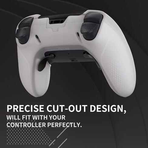 PlayVital Ninja Edition Glow in Dark Half-Covered Silicone Cover for ps5 Edge Wireless Controller, Ergonomic Protector Soft Rubber Case for ps5 Edge Controller with Thumb Grips - Green in Saudi Arabia
