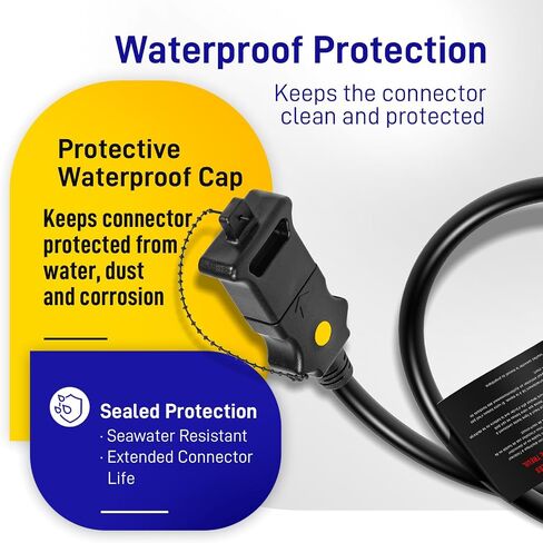 1903017-Compatible Battery End Cable Replacement, 3-Foot 12V Power Cord for Cannon Electric Downriggers, 30A Marine-Grade Waterproof Plug with Anti-Corrosion Cap in Saudi Arabia