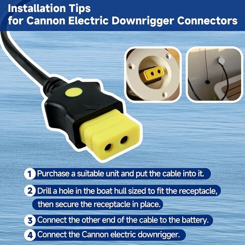 1903017 Downrigger Battery End Cable Fit for Cannon Electric Downriggers 2008-up 3-Foot 12V Power Cord Rated 30 Amp Battery End Cable Downrigger Accessory with Anti-Corrosion End Cap in Saudi Arabia
