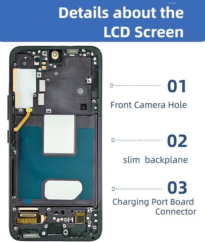 for Samsung Galaxy S22 5G Screen Replacement with Frame | for Samsung S22 Screen Replacement kit S901B S901U G901W S901N S901E LCD Display Touch Screen Digitizer Assembly With Tools in Saudi Arabia