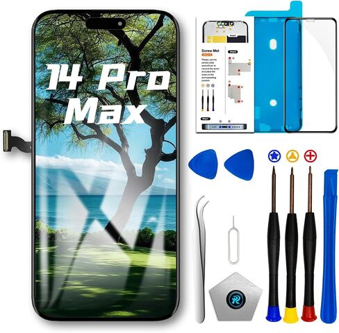 Screen Replacement for iPhone 12 Pro Max LCD Frame Display | 3D Touch,Tools,TrueTone Programmable,Face ID Remains for A2342,A2411,A2412,A2410,DIY Install in Saudi Arabia
