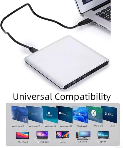 محرك أقراص بلو راي خارجي JOTEC Premium من الألومنيوم بدقة 4K UHD | ناسخ أقراص Blu-ray بدقة 4K، وواجهة USB 3.0 وType C مزدوجة، متوافق مع جميع موديلات أجهزة الكمبيوتر الشخصية وأجهزة Mac، ويدعم 100 جيجابايت و128 جيجابايت in Kuwait