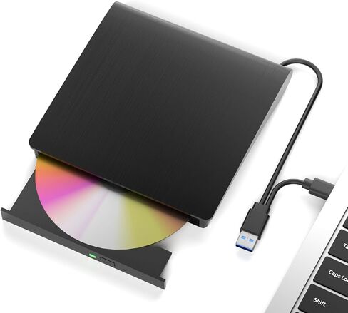 wintale Blu Ray Burner External, USB 3.0 & Type-C External Blu-ray Drives | External Blu Ray Drive for PC True Plug-and-play Experience, CD/DVD/BD Reader/Burner Compatible with Windows Mac OS Linux in Saudi Arabia