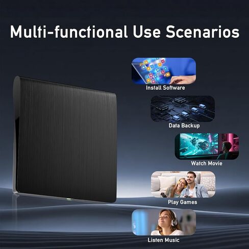 wintale Blu Ray Burner External, USB 3.0 & Type-C External Blu-ray Drives | External Blu Ray Drive for PC True Plug-and-play Experience, CD/DVD/BD Reader/Burner Compatible with Windows Mac OS Linux in Saudi Arabia