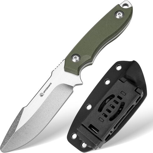 Kids Knife for Boys, Outdoor Skill Learning Tool | Scout Training & First Outdoor Knife with Rounded Tip & Unsharpened D2 Steel Blade, Stonewashed Finish, G10 Camo Handle in Saudi Arabia