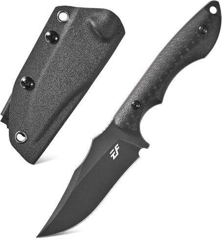 Eafengrow EF172 Fixed Blade Knife 14c28n Steel Stone Washed Blade Micarta Handle Full Tang Compact EDC Tool Fix Knifes for Working Camping Survival(Brown) in Saudi Arabia