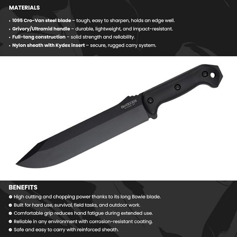 Ka-Bar Becker BK9 Combat Bowie Fixed Blade Knife, Black in Kuwait