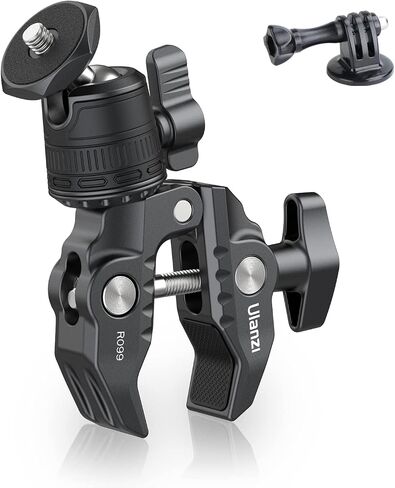 ULANZI R099 Super Clamp Camera Mount with 360° Ballhead | Clamps 0.51-2.36in Pole Tube, 3.3lb Load, for Bike Motorcycle Handlebar Insta360 GoPro DJI Phone DSLR Light Monitor in Kuwait