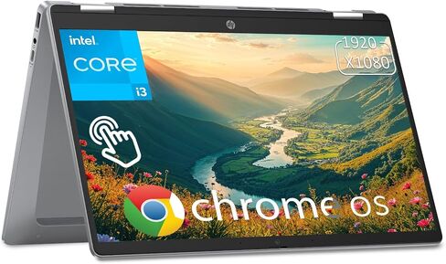 HP Chromebook Plus x360 Laptop 14" 2 in 1 Touchscreen Business Laptop for Student Intel Core i3 N305 8GB RAM 256GB UFS Backlit KB Wi-Fi 6 Chrome OS w/Google AI in Kuwait