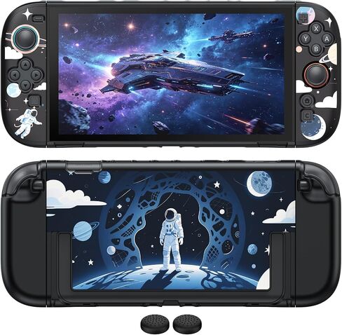 FYOUNG Dockable Protective Case for Nintendo Switch 2 with Space Pattern | Slim Cute Cover for Joycon and Console,Precision Kickstand Cutout, Switch 2 Accessories Detachable Separate PC Hard Shell in Saudi Arabia