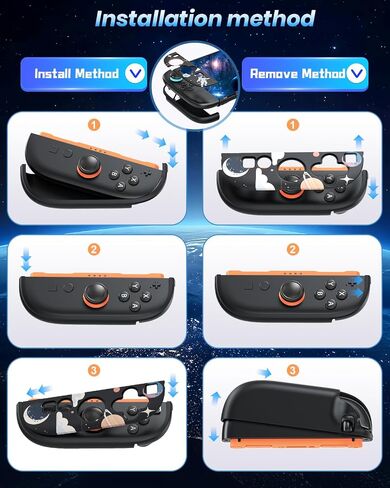 FYOUNG Dockable Protective Case for Nintendo Switch 2 with Space Pattern | Slim Cute Cover for Joycon and Console,Precision Kickstand Cutout, Switch 2 Accessories Detachable Separate PC Hard Shell in Saudi Arabia