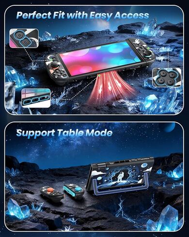 FYOUNG Dockable Protective Case for Nintendo Switch 2 with Space Pattern | Slim Cute Cover for Joycon and Console,Precision Kickstand Cutout, Switch 2 Accessories Detachable Separate PC Hard Shell in Saudi Arabia