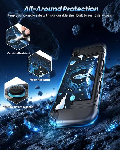 FYOUNG Dockable Protective Case for Nintendo Switch 2 with Space Pattern | Slim Cute Cover for Joycon and Console,Precision Kickstand Cutout, Switch 2 Accessories Detachable Separate PC Hard Shell in Saudi Arabia