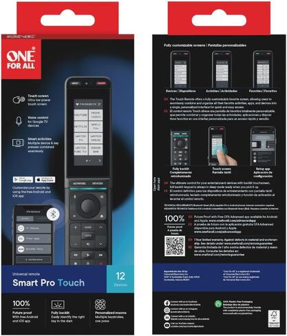 Smart Control Pro Touch | Touch remote combines app control, infrared, Bluetooth, custom activities/screens, backlit keys, and anthracite US finish. in Saudi Arabia