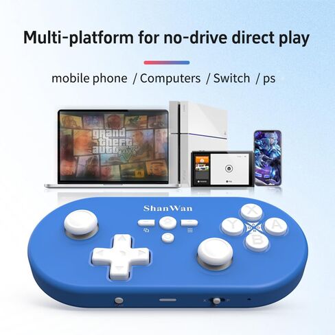 ShanWan Wireless Bluetooth Controller is Compatible With the Switch/Switch 2, Steam Deck, PC, Android, iPhone, iPad, and macOS. It Features Customizable Buttons and Macros, Motion Controls, linear Motor Vibration, Joysticks, Triggers, and a D-pad in Saudi Arabia