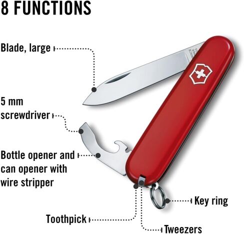 Victorinox Bantam Swiss Army Knife, 8-Function Pocket Knife, Nail Clip, Red | swiss army knife | swiss army knife small | small pocket knife for men in Kuwait