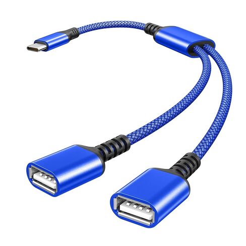 Basesailor USB C Male to Dual USB Female Cable Splitter 1FT,OTG Adapter | Thunderbolt 5 4 3 to Double Type A 2.0 Cord Converter Multiple Hub for iPhone 17 Air 16 15,MacBook Pro,iPad Mini,Samsung S25 in Kuwait