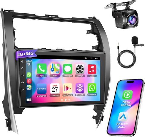 4GB RAM+64GB ROM Car Radio for Toyota Camry (2006-2011 with Manual A/C) | 10 Inch Camry Stereo Support Wireless Carplay&Android Auto, Bluetooth&Voice Control,FM Radio&EQ Setting,Back-up Camera&SWC in Saudi Arabia